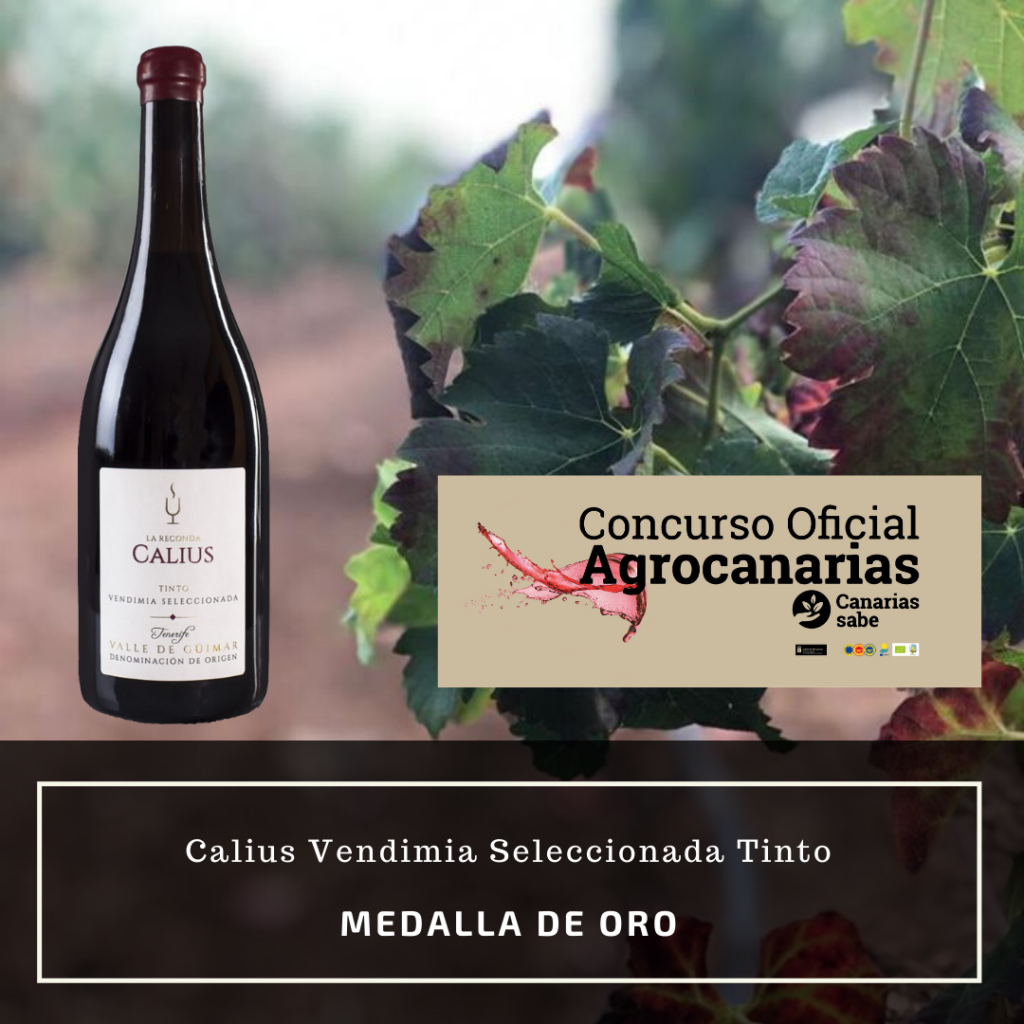 Medalla de Oro en el Concurso Oficial de Vinos de Canarias para CALIUS VENDIMIA SELECCIONADA 2018